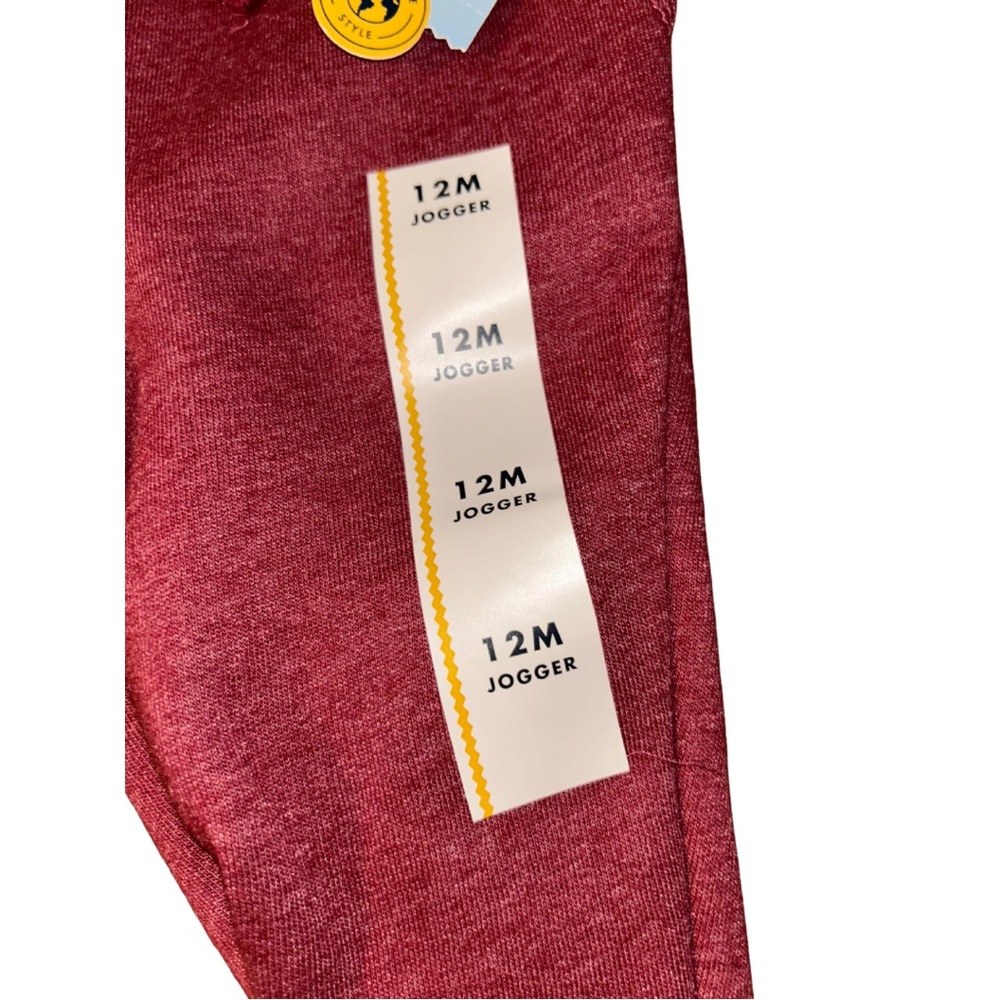NWT Cat & Jack 12M Baby Pants Maroon Joggers - Picture 4 of 9